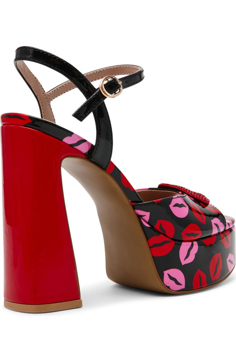 Betsey Johnson Allyson Ankle Strap Platform Sandal, Alternate, color, Multi Lips