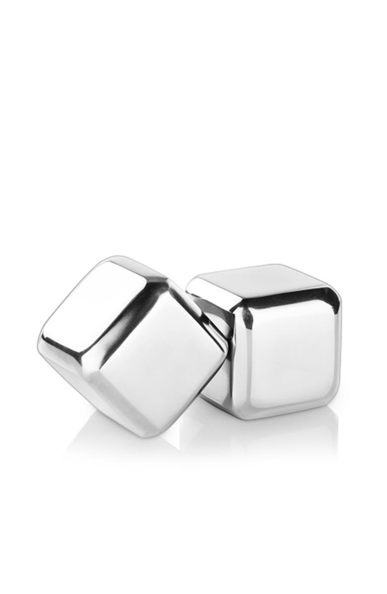 Viski Glacier Rocks Large Cubes in Stainless Steel Set of 2, Alternate, color, Silver