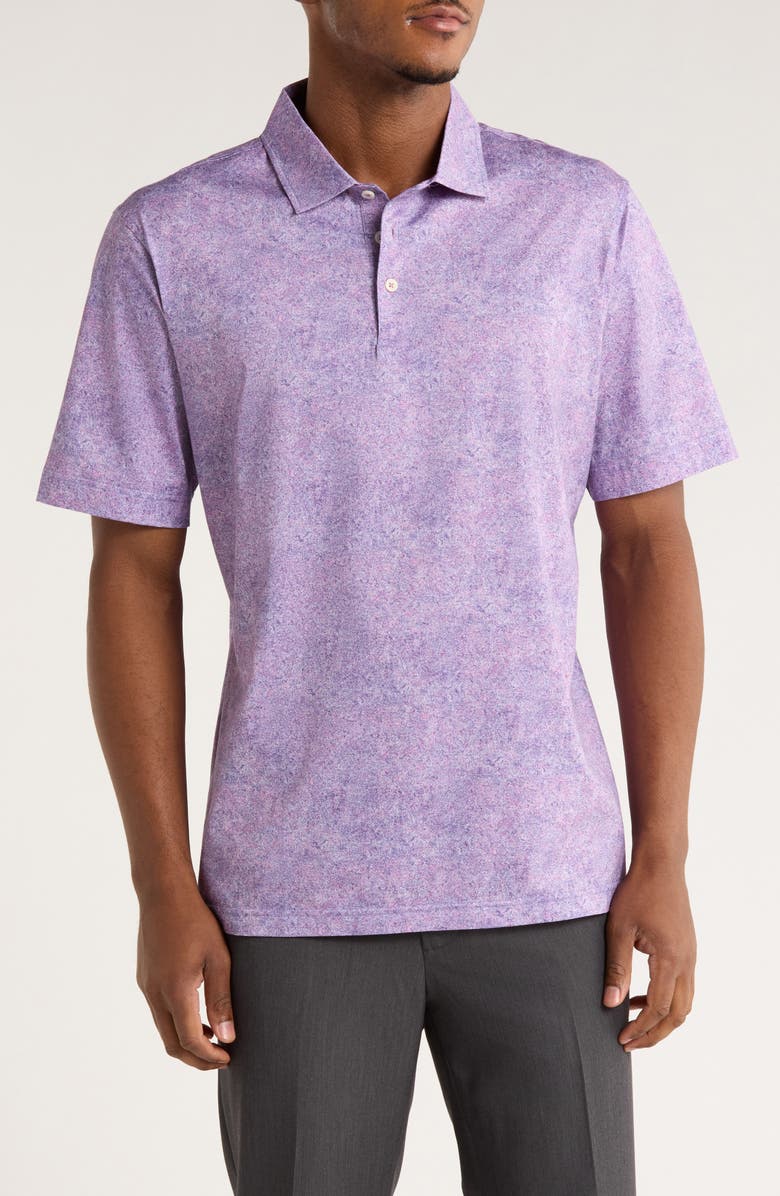 Bugatchi Abstract Print OoohCotton<sup>®</sup> Knit Polo, Main, color, Lave
