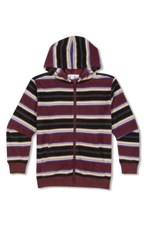 Kids' Stripe Zip-Up Hooded Fleece Jacket (Little Kid & Big Kid)