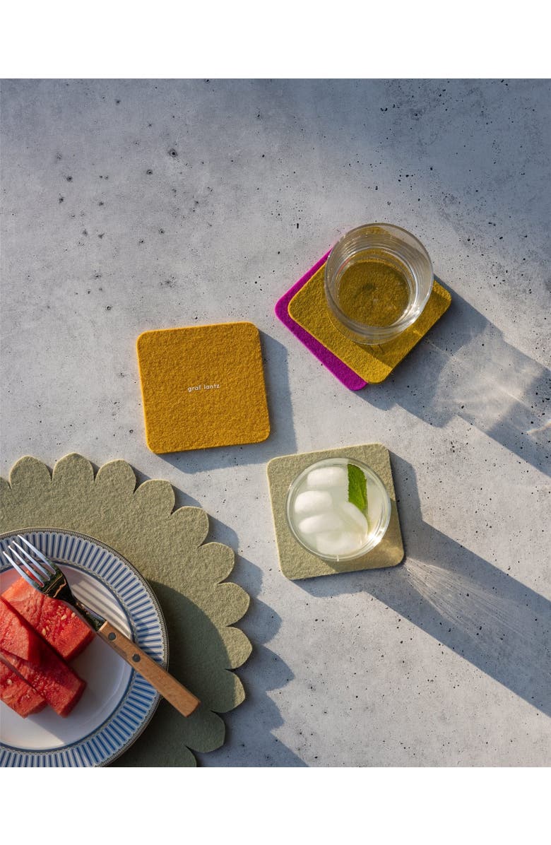 Graf Lantz Bierfilzl Merino Wool Square Coaster 4 Pack, Alternate, color, Golden Hour