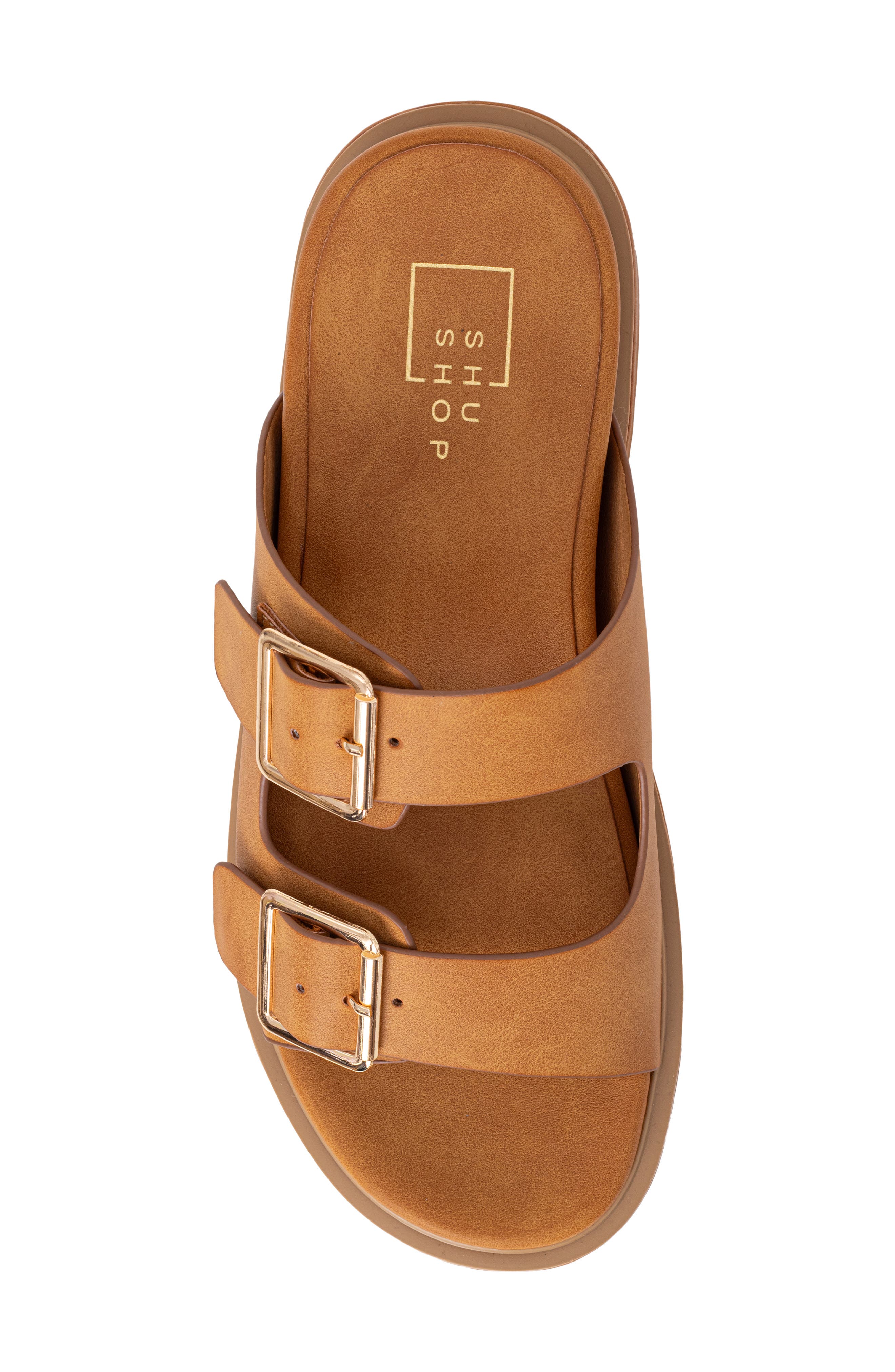 Lucinda Platform Slide Sandal, Alternate, color, CAMEL