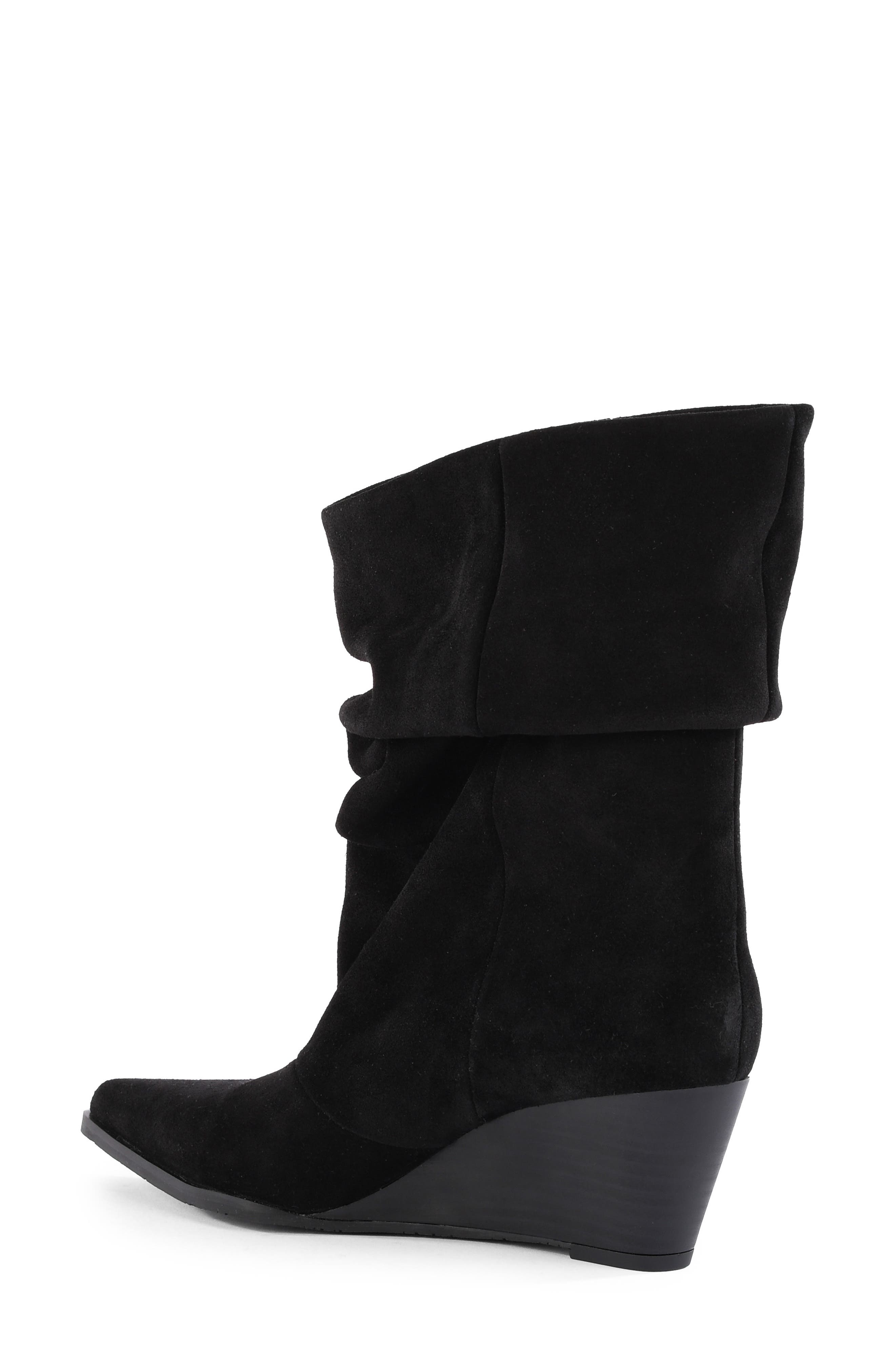 The Getty Slouch Wedge Bootie, Alternate, color, BLACK
