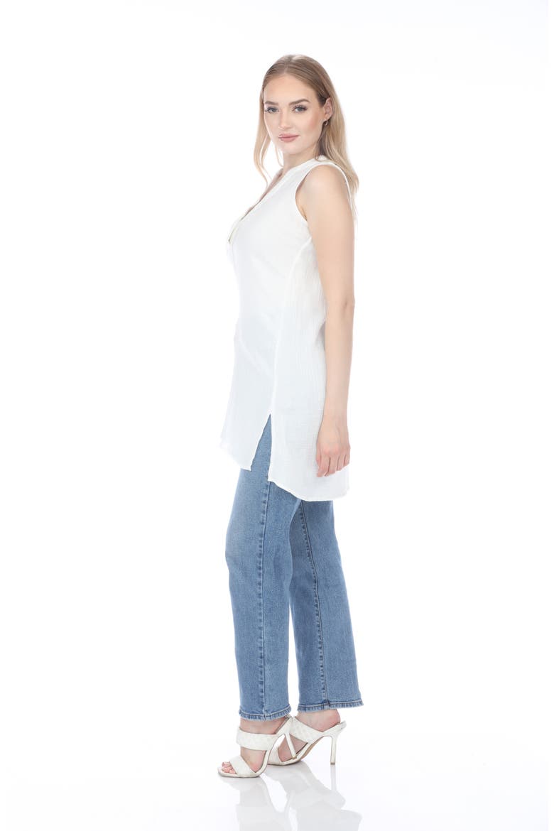 Sleeveless Tunic, Alternate, color, WHITE