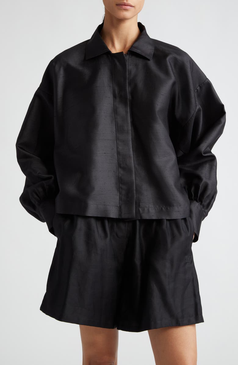 Max Mara Callas Boxy Silk & Cotton Shirt, Alternate, color, 