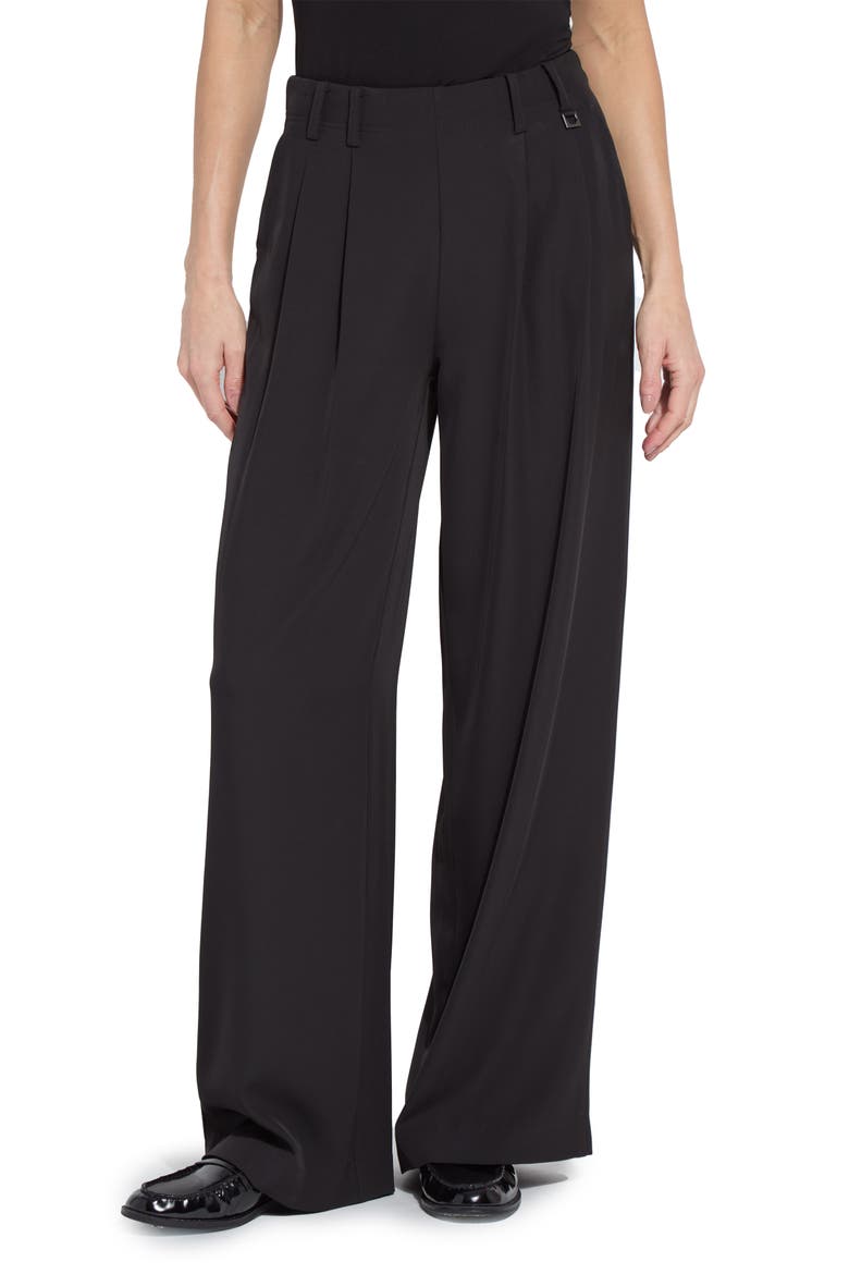 Darcy Pleated Wide Leg Pants, Main, color, BLACK