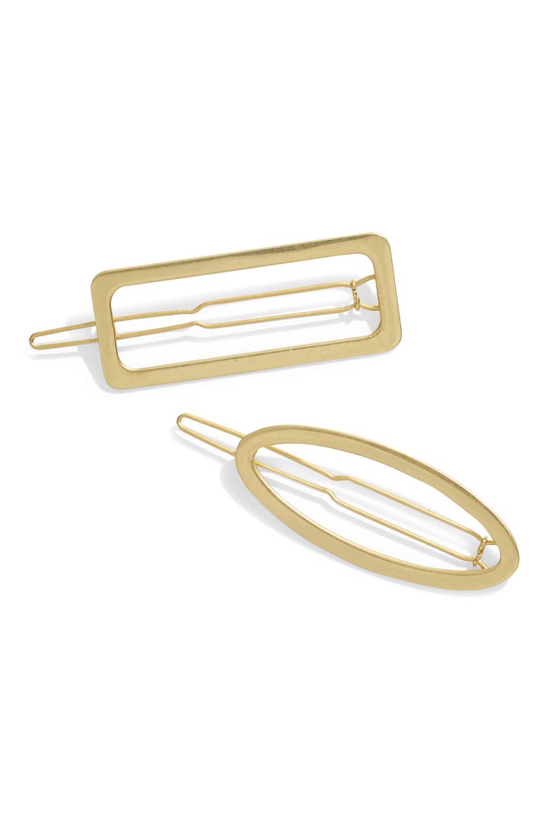 2-Pack Open Shape Hair Clips, Main, color, VINTAGE GOLD