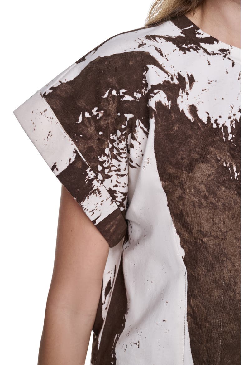 Dolman Sleeve Pleated Crop Top, Alternate, color, COCONUT BRUSHSTROKE