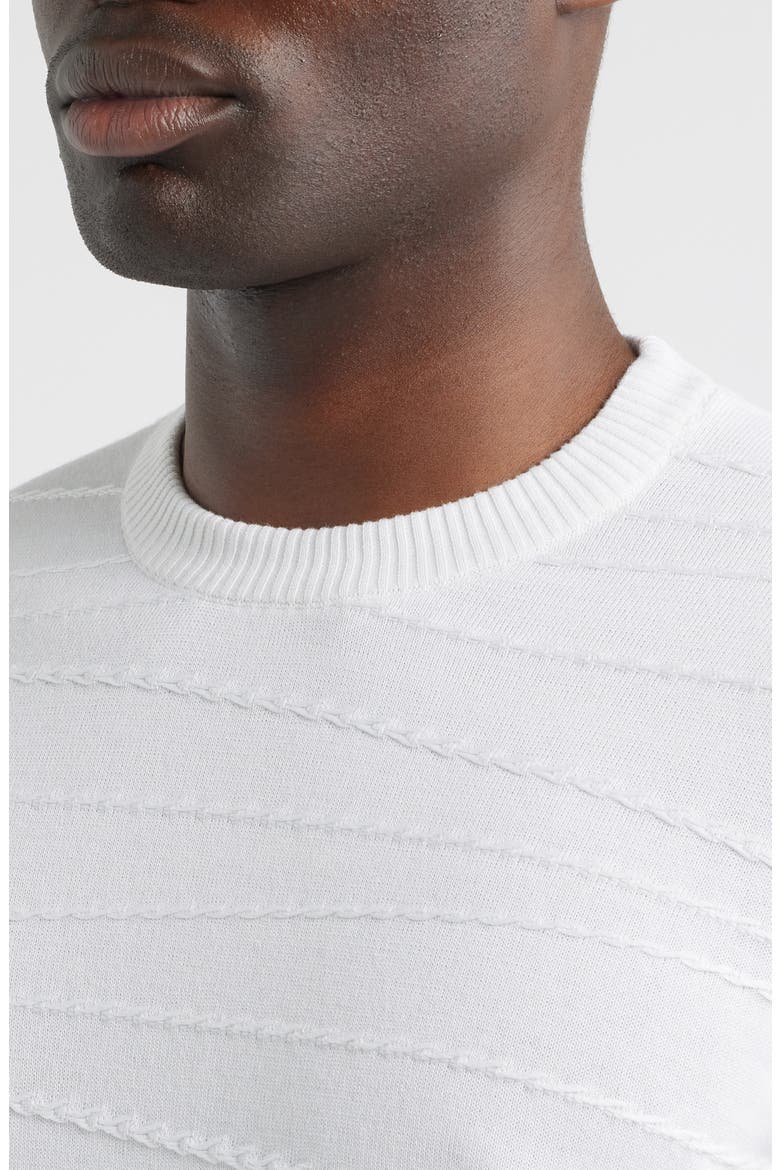 Textured Cotton & Silk Crewneck Sweater, Alternate, color, CHALK
