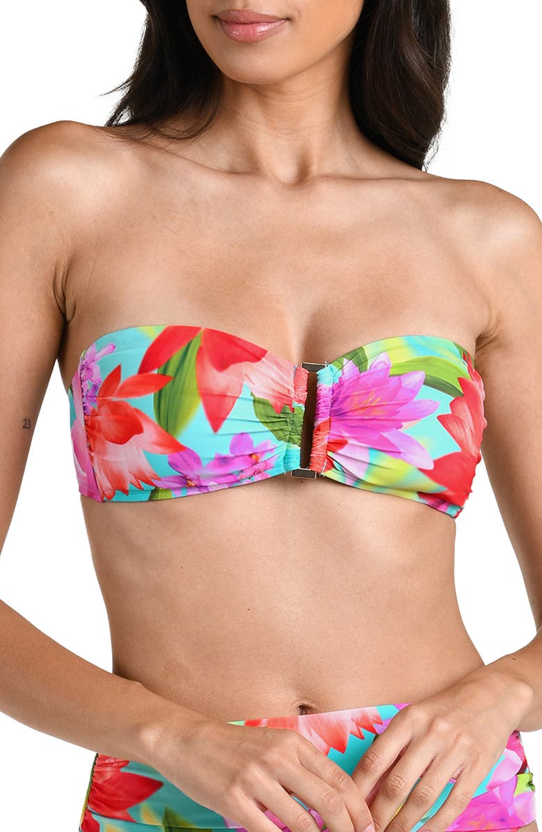 La Blanca Sunset Botanica Bandeau Bikini Top, Main, color,