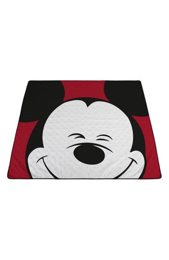 Picnic Time Mickey Mouse Polar Fleece Blanket Bag In Black