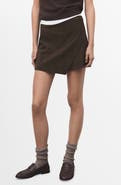 MANGO Check Asymmetric Front Miniskort