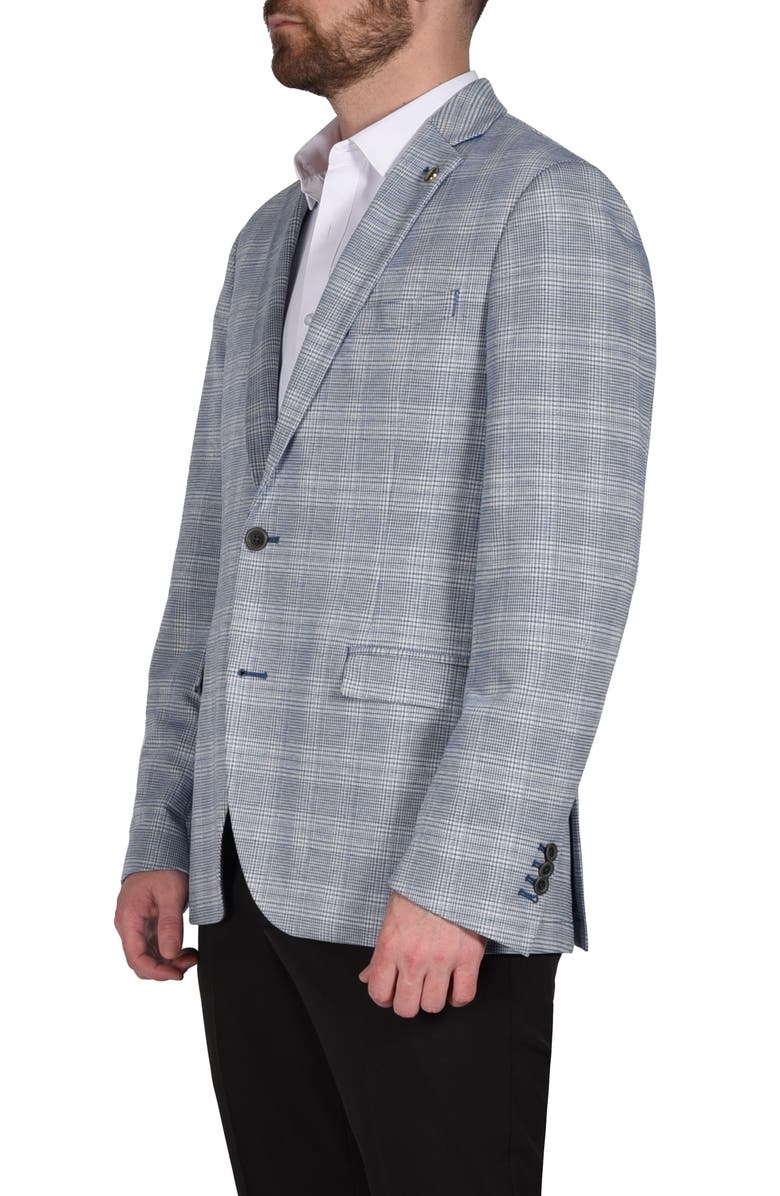 CRICKETEER Plaid Knit Sport Coat, Alternate, color, Navy