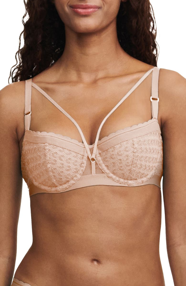 Chantelle Lingerie Monogram Underwire Strappy Unlined Demi Bra, Main, color, 