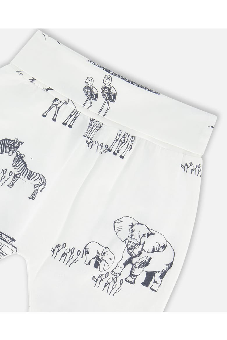 Baby Boy's Organic Cotton Printed Top And Evolutive Pant Set White With Printed Jungle, Alternate, color, White With Printed Jungle