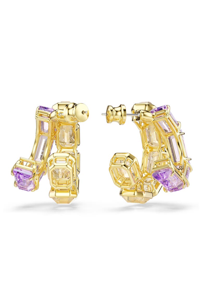 Millenia Asymmetric Double Hoop Earrings, Alternate, color, GOLD