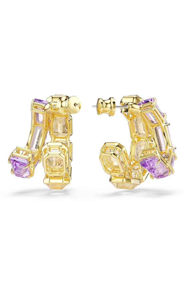 Swarovski Millenia Asymmetric Double Hoop Earrings, Alternate, color, Gold