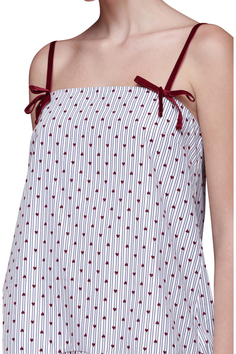 Babydoll Heart & Stripe Minidress, Alternate, color, BLUE STRIPE RED HEAR