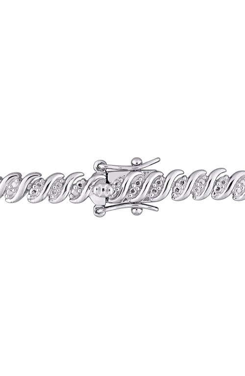Delmar Diamond S Link Tennis Necklace In Silver