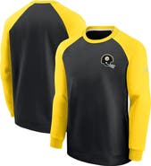 Nike Men's Nike Black/Gold Pittsburgh Steelers Historic Raglan Crew Performance Sweater