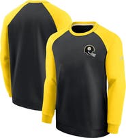 Nike Men's Nike Black/Gold Pittsburgh Steelers Historic Raglan Crew Performance Sweater
