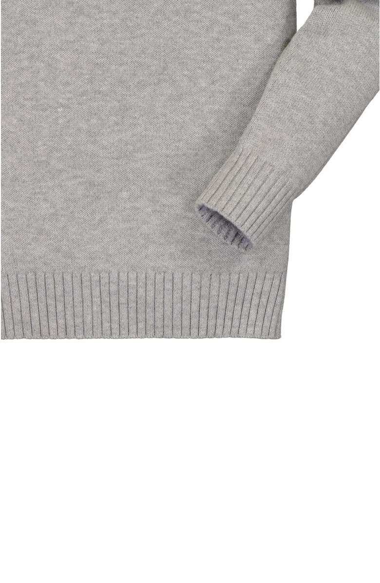 Hope & Henry Baby Boys' Crewneck Pullover Sweater, Infant, Alternate, color, Grey Heather Rib Sleeve Stripe