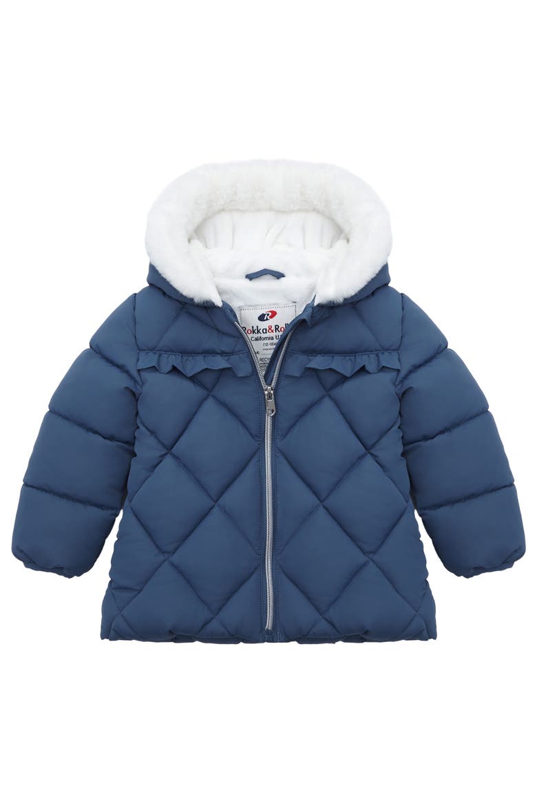 Soft Lining Hooded Puffer Jacket, Main, color, Frost navy
