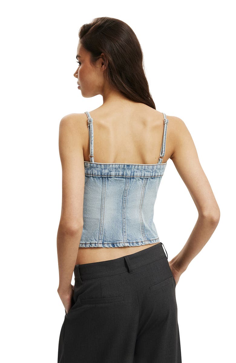 Cotton On Women's Willow Denim Corset, Alternate, color, 