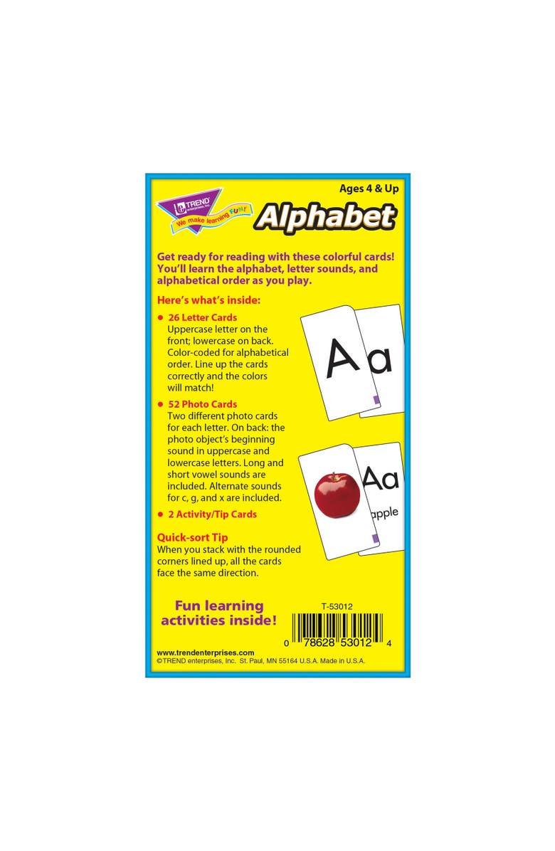 TREND Enterprises Alphabet Skill Drill Flash Cards, Alternate, color, Multicolored