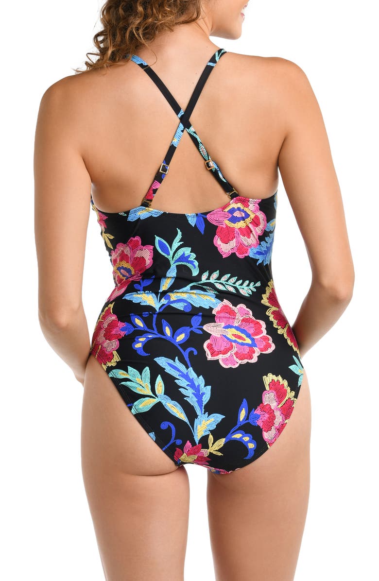 La Blanca Midnight Plunge One-Piece Swimsuit, Alternate, color, 