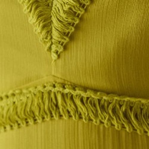 Warehouse Chiffon Fringe Trim Cut Out Maxi Dress In Green