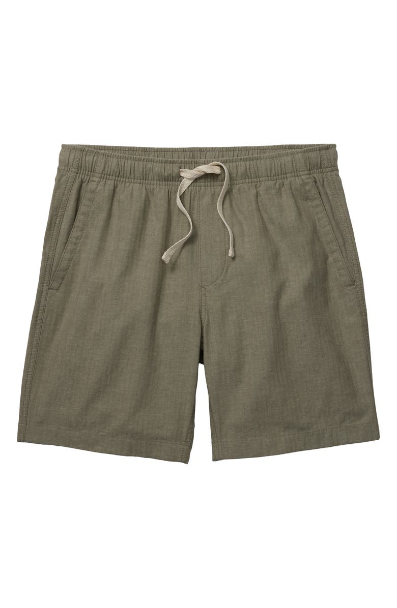 Bonobos Nomad Drawstring Cotton & Linen Shorts, Alternate, color, Olive Herringbone