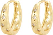 Adornia Cubic Zirconia Star Huggie Hoop Earrings