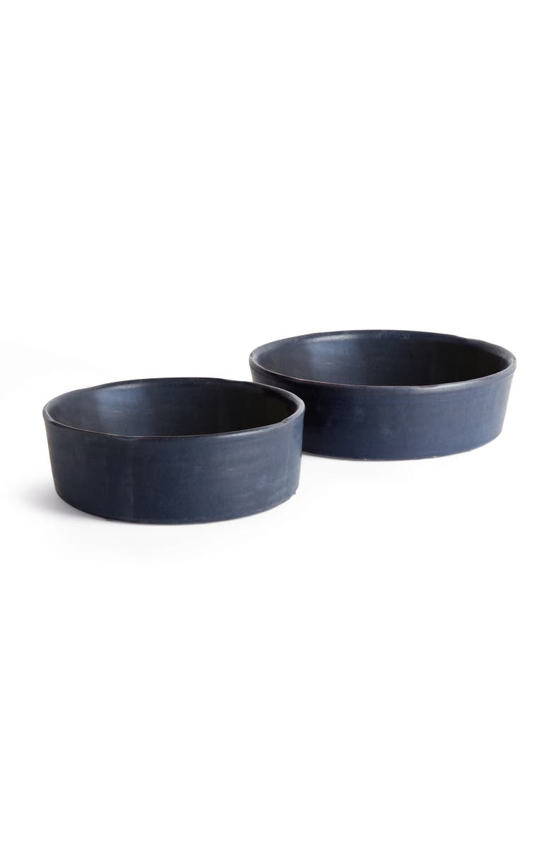 Napa Home & Garden Studio Decorative Low Bowls, Set of 2 - Navy, Handcrafted, Main, color, 