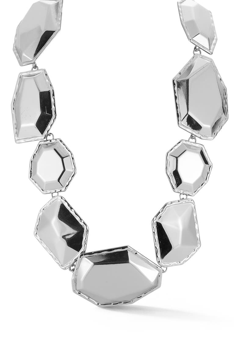 Geometric Statement Necklace, Alternate, color, SILVER