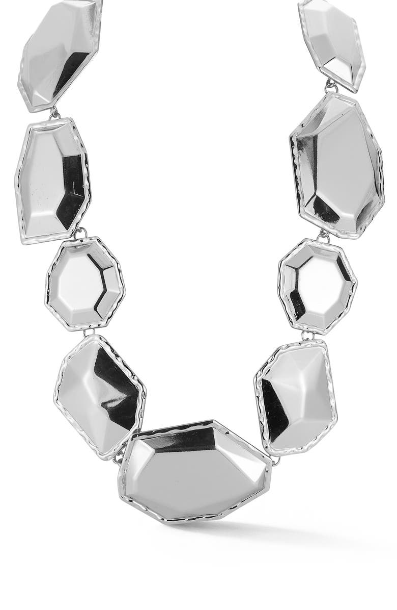 SPHERA MILANO Geometric Statement Necklace, Alternate, color, Silver
