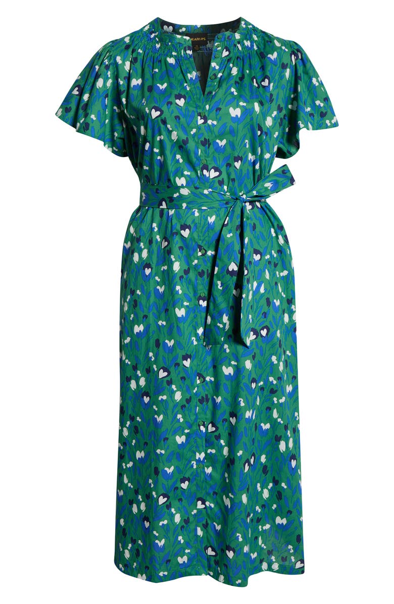 SUGARLIPS Laury Floral Print Belted Dress, Alternate, color, Kelly-Multi