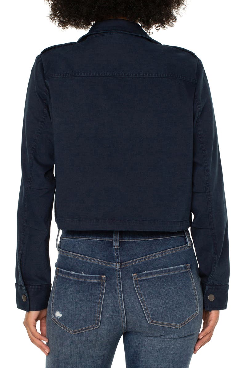 Liverpool Los Angeles Crop Stretch Twill Utility Jacket, Alternate, color,