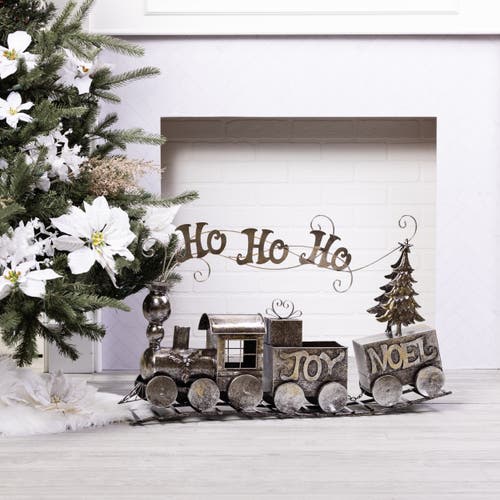 Transpac Metal Silver Train Model Decorative Piece In Multi