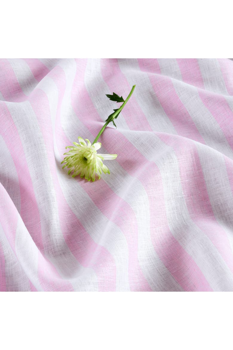 Linen Tablecloth - Sorrento Stripe, Alternate, color, Pink and White