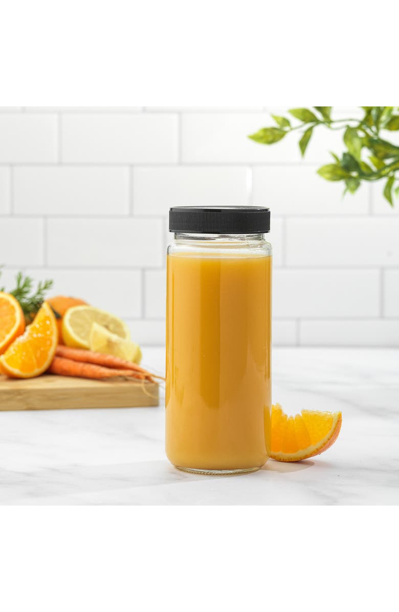 JoyJolt Set of 6 Reusable Glass Beverage Bottles - 16 oz., Alternate, color, Clear