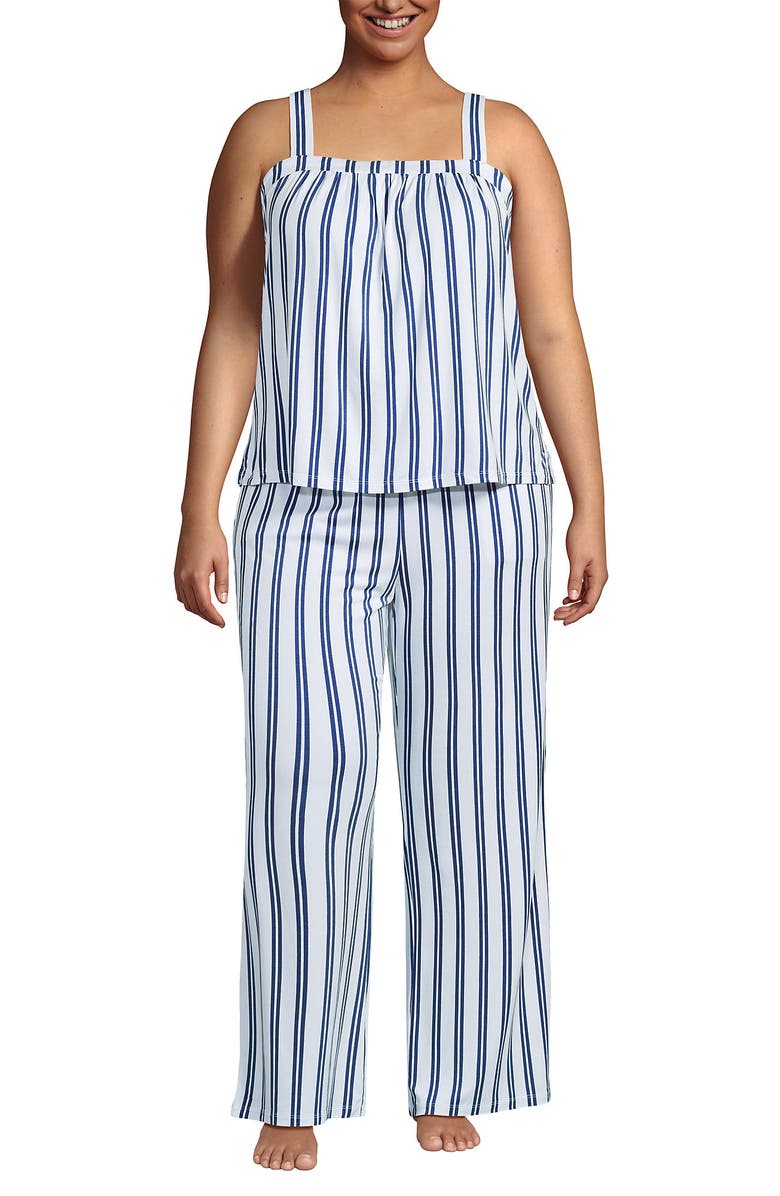 Lands' End Cooling 2 Piece Pajama Set - Sleeveless Square Neck Top and Pants, Alternate, color,