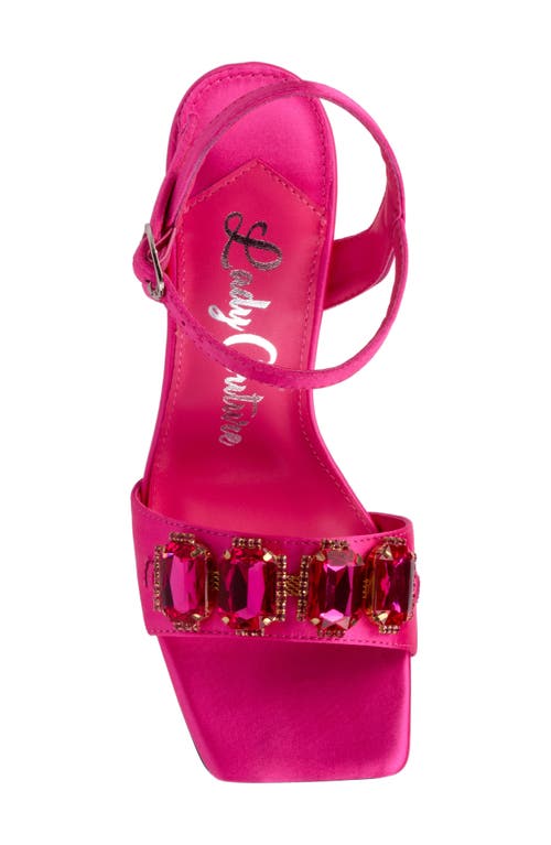 Lady Couture Rhinestone Ankle Strap Sandal In Fuchsia