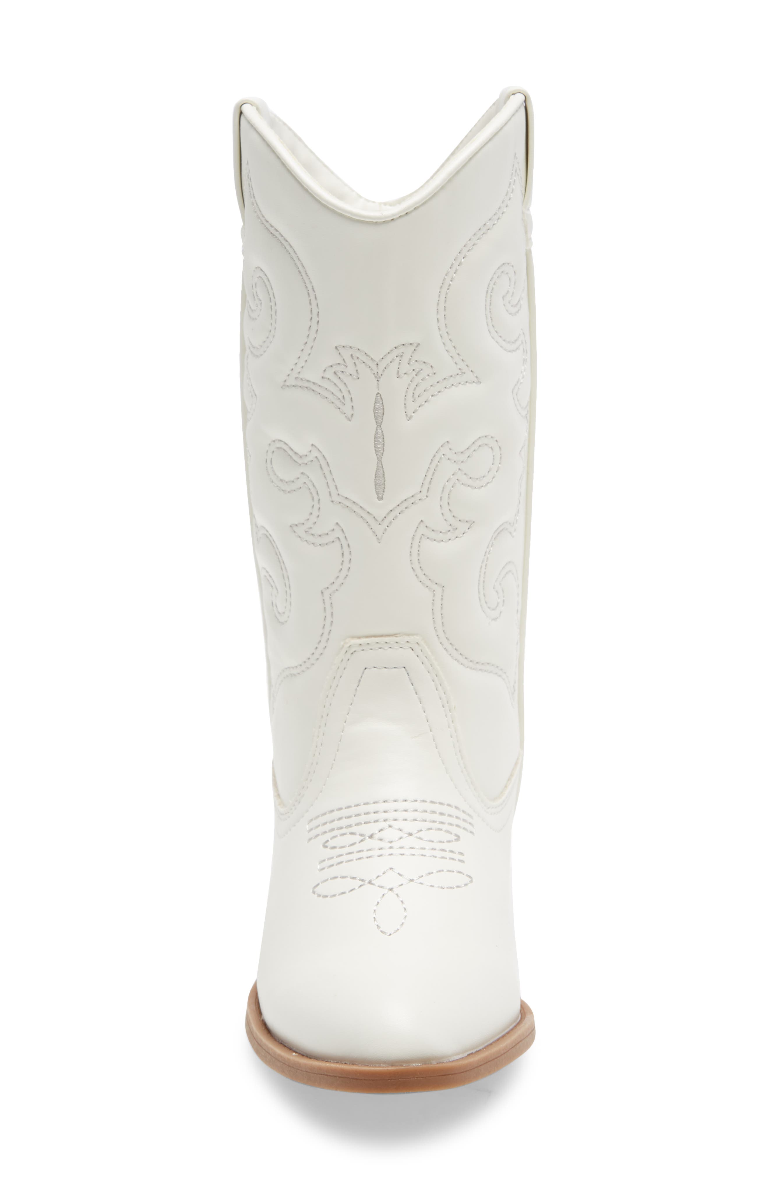 Cowboy Boot, Alternate, color, WHITE FAUX LEATHER