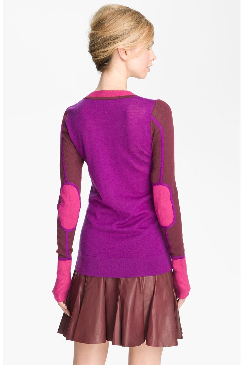 Fluted Leather Skirt, Alternate, color, BORDEAUX