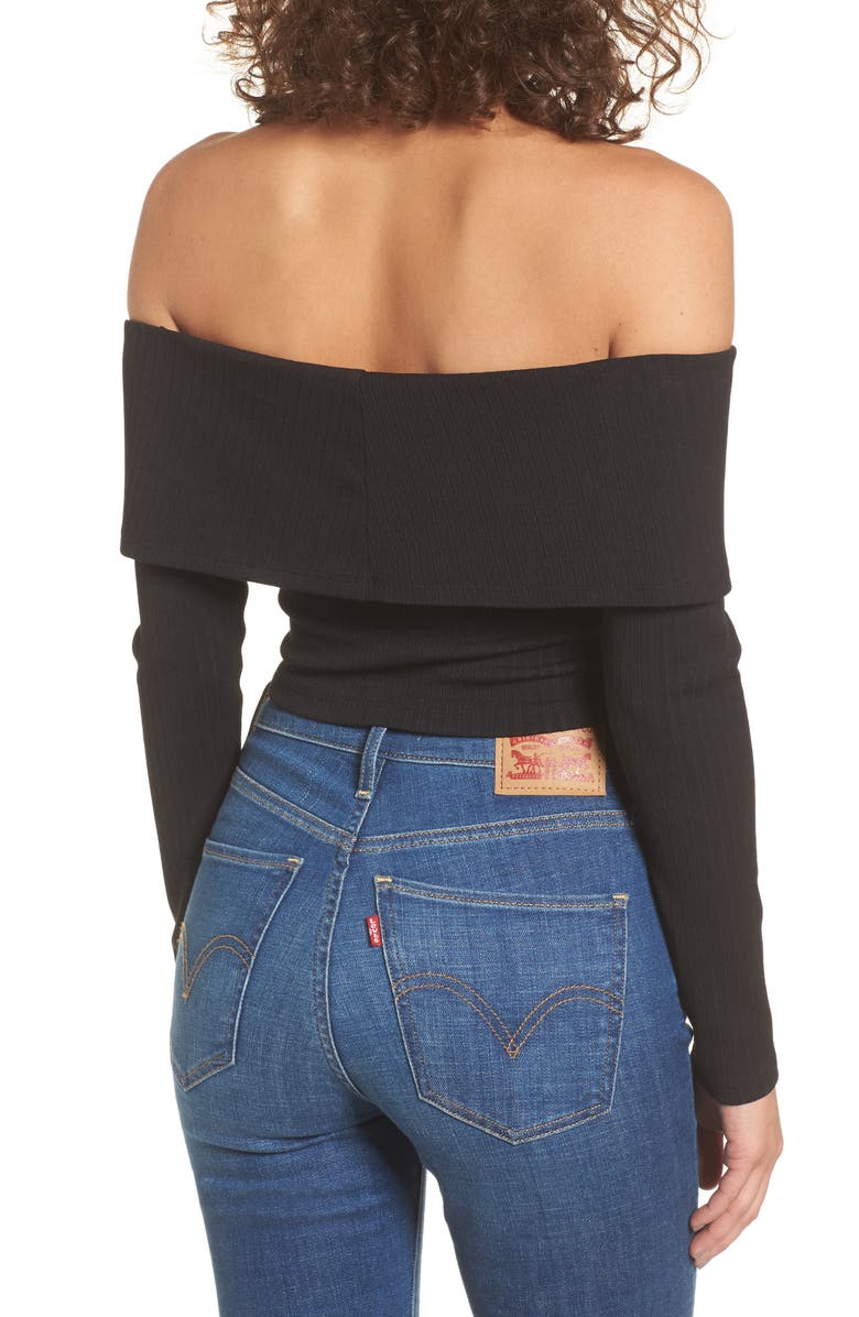 PRIVACY PLEASE Costa Off the Shoulder Crop Top, Alternate, color, 