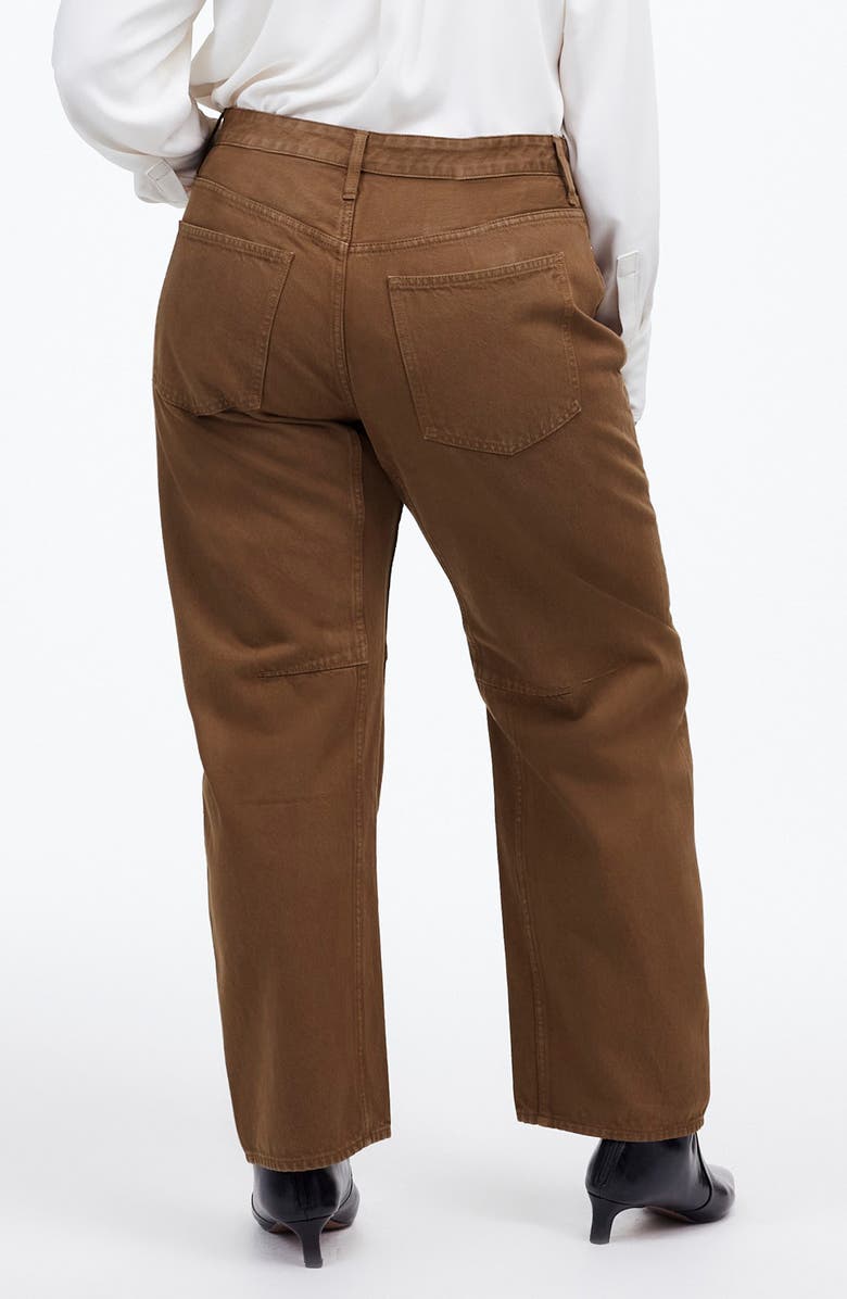 Madewell The Darted Barrel-Leg Jean, Alternate, color, Burnished Brown