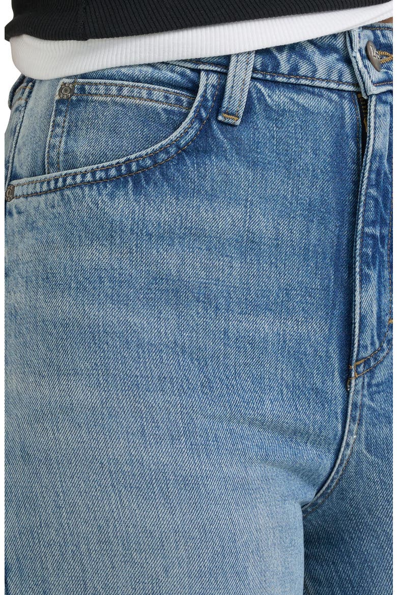 Retro High Waist A-Line Jeans, Alternate, color, COTTAGE WASH