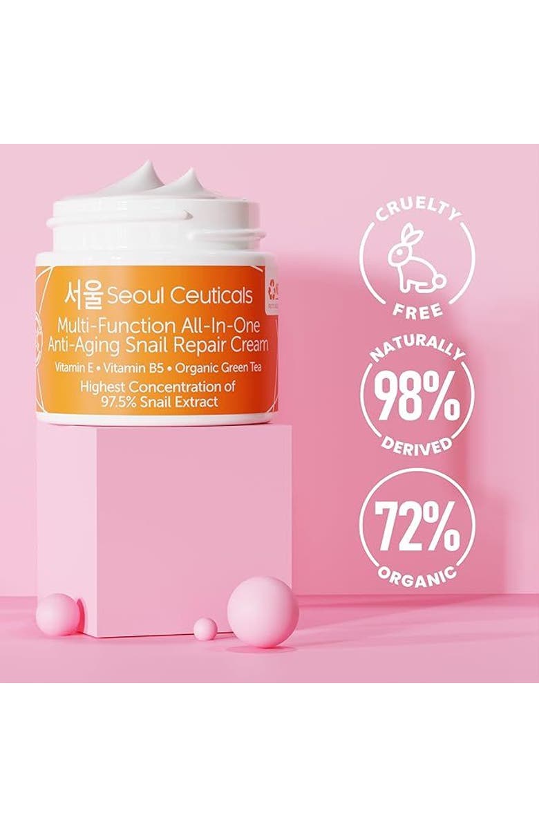 Seoul Ceuticals Korean Skincare Anti-Aging Snail Repair Cream, Alternate, color, Clear