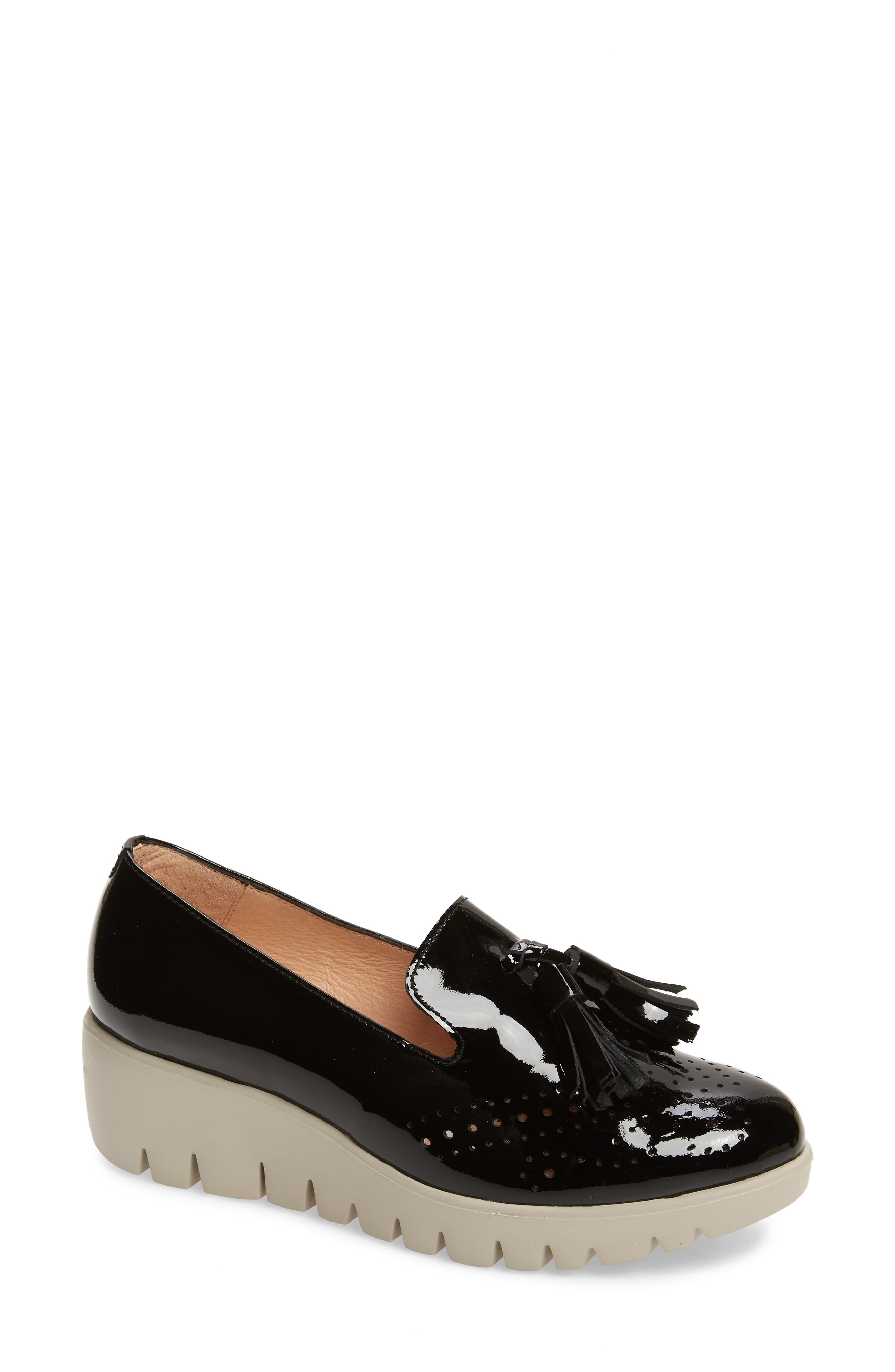 C-3366 Loafer Wedge, Main, color, NEGRO/ NEGRO PATENT LEATHER